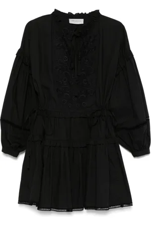 ERMANNO SCERVINO Sukienki, Kobieta, Czarny, XS, Czarna Falbana Szczegóły Sukienka