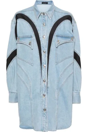 MUGLER Bluzki, Kobieta, Niebieski, M, Denim, Denimowa Koszula