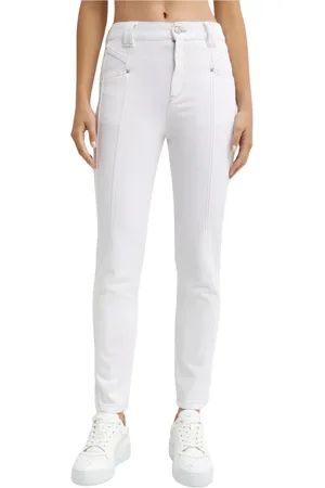 Isabel Marant Jeansy, Kobieta, Biały, S, Bawełna, Białe dżinsy slim fit z wysokim stanem