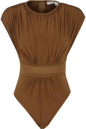 ZIMMERMANN Koszulki, Kobieta, brązowy, S, Len, Elegancki Brązowy Topwear