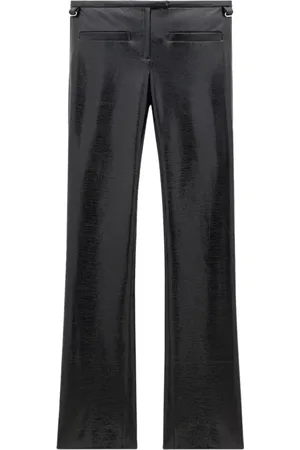 Courrèges Spodnie, Kobieta, Czarny, S, Bawełna, Vinyl Czarne Spodnie Niski Stan