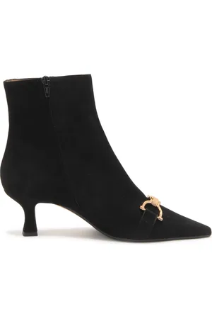 ROBERTO FESTA Buty, Kobieta, Czarny, 36 EU, Zamsz, Czarne Zamszowe Botki na Obcasie 6,5 cm
