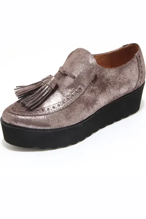 PALOMITAS BY PALOMA BARCELÓ Buty, Kobieta, brązowy, 39 EU, Buty na koturnie z brokatem vintage
