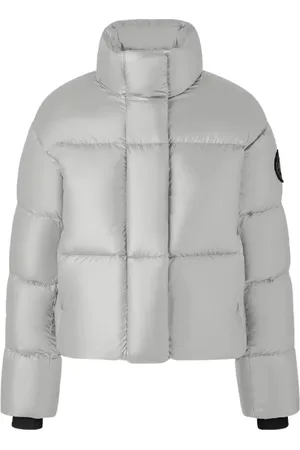 Canada Goose Kurtki, Kobieta, Szary, XS, Nylon, Srebrna Kurtka Puchowa Styl Cypress