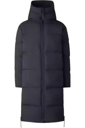 Canada Goose Płaszcze, Mężczyzna, Czarny, S, Nylon, Czarny płaszcz puchowy Lawrence Long