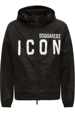 Dsquared2 Kurtki, Mężczyzna, Czarny, XL, Nylon, Kurtki Nylon Icon