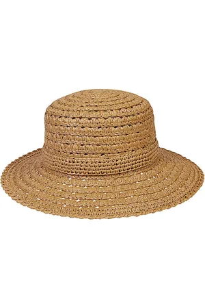 ELEVENTY Akcesoria, unisex, brązowy, S, Szeroki Brzeg Kapelusz Wiskoza