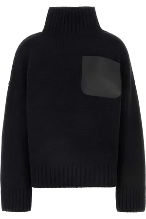 J.W.Anderson Swetry, Kobieta, Czarny, M, Wełna, Czarny sweter oversize z mieszanki wełny