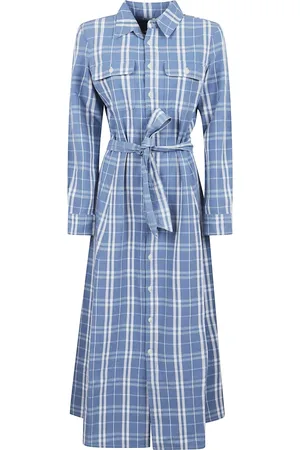 Ralph Lauren Sukienki, Kobieta, Niebieski, 2XS, Bawełna, Niebieska Sukienka Elegancki Bawełna Klasyczny Styl