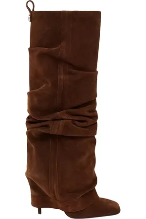 The Attico Buty, Kobieta, brązowy, 38 EU, Zamsz, Brązowe Kozaki na Szpilce Rea