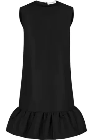 Nina Ricci Sukienki, Kobieta, Czarny, S, Poliester, Czarna Mini Sukienka Peplum z Falbanką