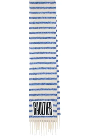 Jean Paul Gaultier Akcesoria, Kobieta, Biały, ONE SIZE, Morski wełniany szalik z frędzlami