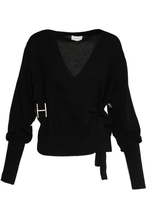 Hest Swetry, Kobieta, Czarny, L, Wrap Cardigan Heavy Knitwear Tops