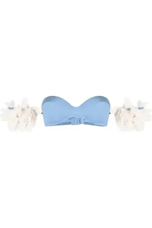 LA REVECHE Stroje kąpielowe, Kobieta, Niebieski, L, Niebieski Kwiatowy Top Bikini
