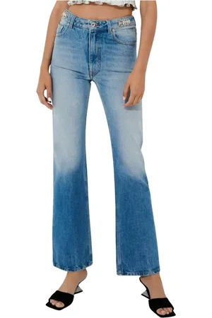 Paco rabanne Jeansy, Kobieta, Niebieski, M, Jeansyy z ozdobnymi blaszkami