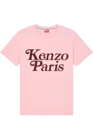 Kenzo Koszulki, Kobieta, Różowy, S, Różowy T-shirt Verdy z bordowym logo