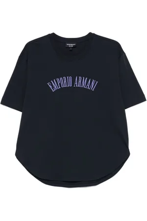 Emporio Armani Koszulki, Kobieta, Niebieski, XL, Niebieskie koszulki i pola kapsułowe