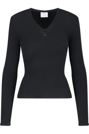 Courrèges Swetry, Kobieta, Czarny, S, Bawełna, Crewneck