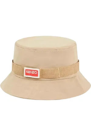 Kenzo Akcesoria, unisex, Beżowy, S, Poliester, Kapelusz Bucket z Logo