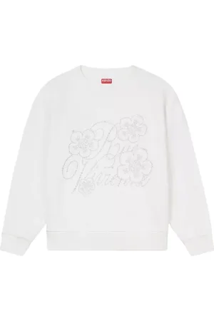 Kenzo Bluzy, Kobieta, Biały, S, Biała Bluza Constellation Kryształowe Logo