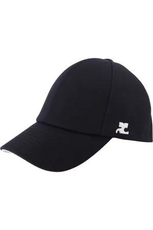 Courrèges Akcesoria, Mężczyzna, Czarny, M, Denim, Bawełniana czapka z haftowanym logo