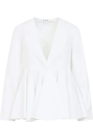 Alaïa Bluzki, Kobieta, Biały, XS, Biała Bawełniana Koszula Stylowe Warstwy