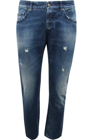 Dondup Jeansy, Mężczyzna, Niebieski, W38, Spodnie Slim Fit Made in Italy