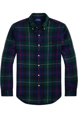 Ralph Lauren Koszule, Mężczyzna, Wielobarwność, S, Bawełna, Koszula w kratę o kroju Custom Fit