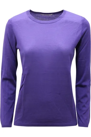 KANGRA CASHMERE Swetry, Kobieta, Fioletowy, S, Kaszmir, Sweter z Jedwabiu/Kaszmiru w Niebieskim