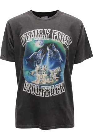 Family First Koszulki, Mężczyzna, Czarny, M, Vintage Glitter T-shirt Czarny Print