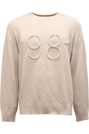 Emporio Armani Swetry, Mężczyzna, Beżowy, L, Sweter z Wełny Beżowy Styl 6R1Mxp 1Mmaz