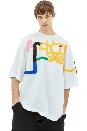 WALTER VAN BEIRENDONCK Koszulki, Mężczyzna, Biały, L, Bawełniana koszulka Android