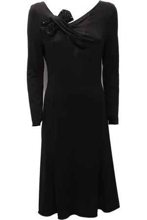 Emporio Armani Sukienki, Kobieta, Czarny, S, Sukienka z kokardą z kolekcji Collezioni