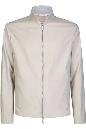 ELEVENTY Kurtki, Mężczyzna, Beżowy, 4XL, Jedwabna Kurtka z Kapturem