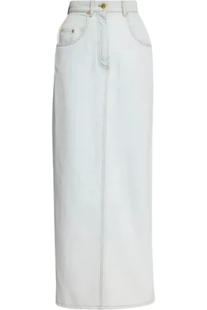 Nina Ricci Spódnice, Kobieta, Niebieski, M, Bawełna, Jasnoniebieska dżinsowa spódnica maxi