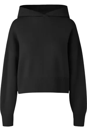 Canada Goose Swetry, Kobieta, Czarny, M, Czarny Wełniany Hoodie Krótki Fason