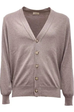 ALTEA Swetry, Mężczyzna, brązowy, 4XL, Sweter z wełny z kardiganem Wyprodukowany we Włoszech