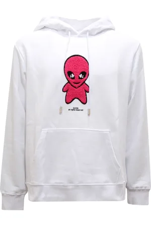 GCDS Bluzy, Mężczyzna, Biały, S, Odzież Bluza Wyprodukowana we Włoszech