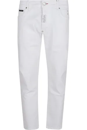 Philipp Plein Jeansy, Mężczyzna, Biały, W32, Białe Jeansyy Stylowy Casual Modny Look
