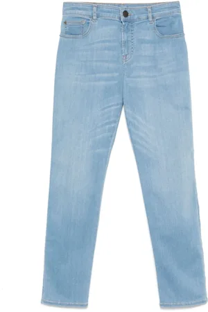 Emporio Armani Jeansy, Kobieta, Niebieski, W27, Jasnoniebieskie Jeansyy z Nadrukiem Logo
