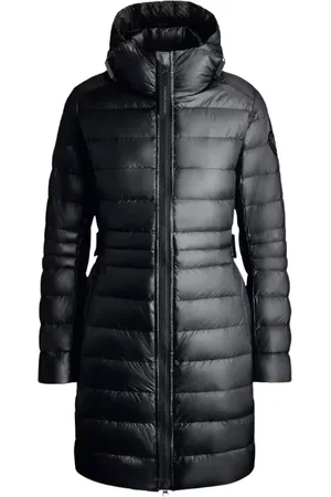 Canada Goose Płaszcze, Kobieta, Czarny, S, Nylon, Czarny płaszcz z kapturem Cypress