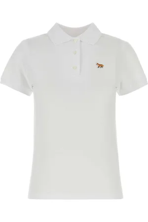 Maison Kitsuné Koszulki, Kobieta, Biały, M, Biała Koszulka Polo Piquet