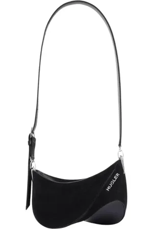 MUGLER Torebki, Kobieta, Czarny, ONE SIZE, Bawełna, Torebka na ramię Spiral Curve