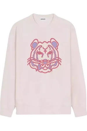 Kenzo Bluzy, Kobieta, Różowy, S, Bawełna, Bluza Tiger