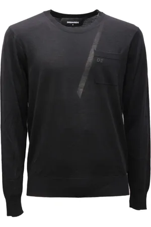 Dsquared2 Swetry, Mężczyzna, Czarny, M, Sweter z wełny w kolorze czarnym model S74Ha 1103