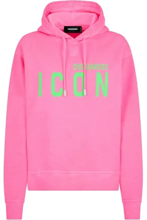 Dsquared2 Bluzy, Kobieta, Różowy, M, Bluzy z kapturem i nadrukiem logo