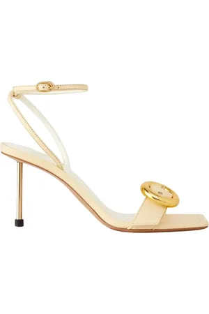 Jacquemus Buty, Kobieta, Żółty, 37 EU, Skóra, Sandały na wysokim obcasie Regalo