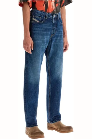 Diesel Jeansy, Mężczyzna, Niebieski, W30, Bawełna, Luźne jeansy o prostych nogawkach