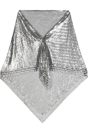 Paco rabanne Akcesoria, Kobieta, Szary, ONE SIZE, Metallic Finish Chustka