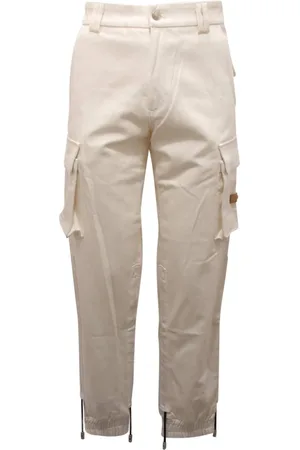 GCDS Spodnie, Mężczyzna, Biały, S, Denim, Cargo Denim Spodnie Made in Italy